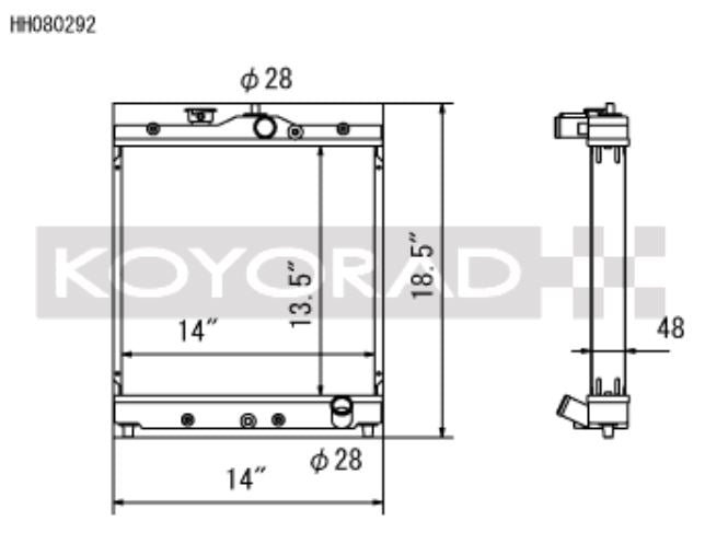 Radiador de aluminio Koyo 92-00 Honda Civic/Del Sol (HH080292)