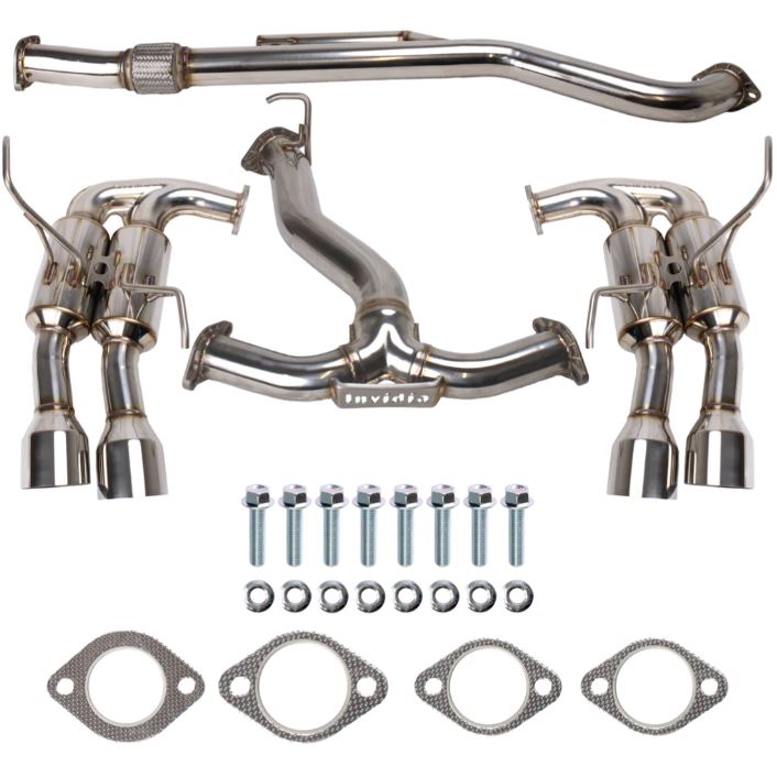 Invidia 2022+ Subaru WRX Gemini Single Layer Quad Stainless Steel Tip Cat-Back Exhaust (HS22WRXGM4SS)