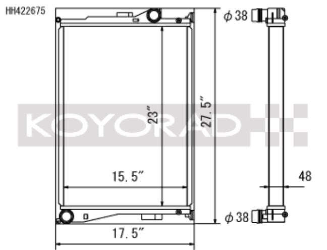 Koyo 01-06 BMW E46 M3 3.2L I6 Radiador (HH422675)