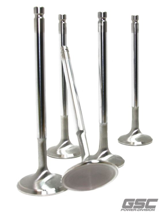 GSC P-D 4B11T Chrome Polished Super Alloy Exhaust Valve - 30mm Head (+1mm) - SET 