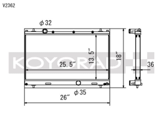 Koyo 03-05 Dodge SRT-4 2.4L Turbo (MT) Radiator