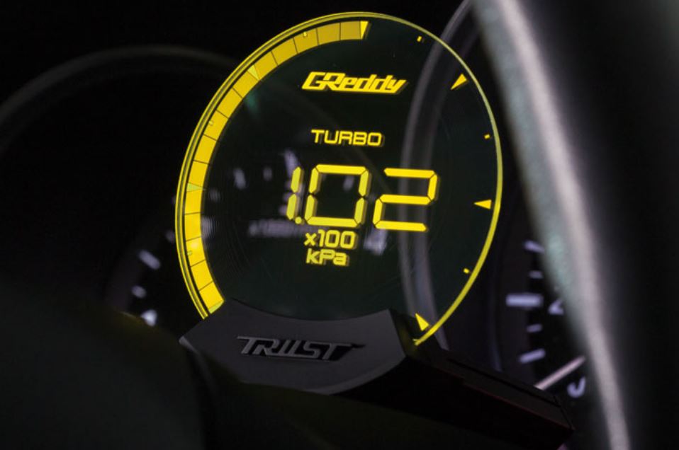 GReddy Sirius Vision Display (Turbo / Press / Temp / Voltage) 68mm Clear Thin-Film EL Display Gauge (16001720)