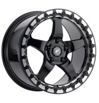 Forgestar F001 15X10 D5 Beadlock 5X114.3 ET50 BS7.5 Gloss Black w/ Machine Lip 78.1