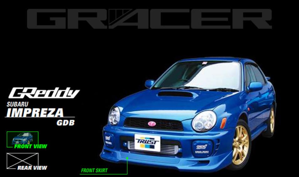 GReddy 02-03 WRX Polyurethane Front Lip Spoiler