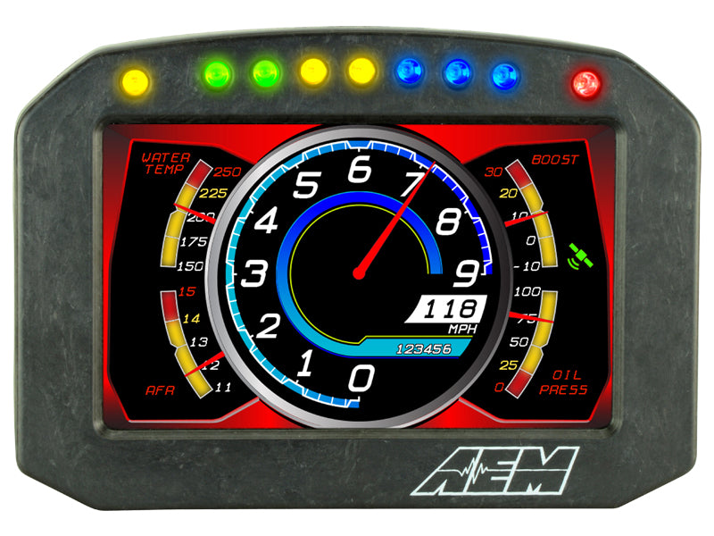 AEM CD-5G Carbon Flush Digital Dash Display w/ Internal 20Hz GPS & Antenna (30-5602F)