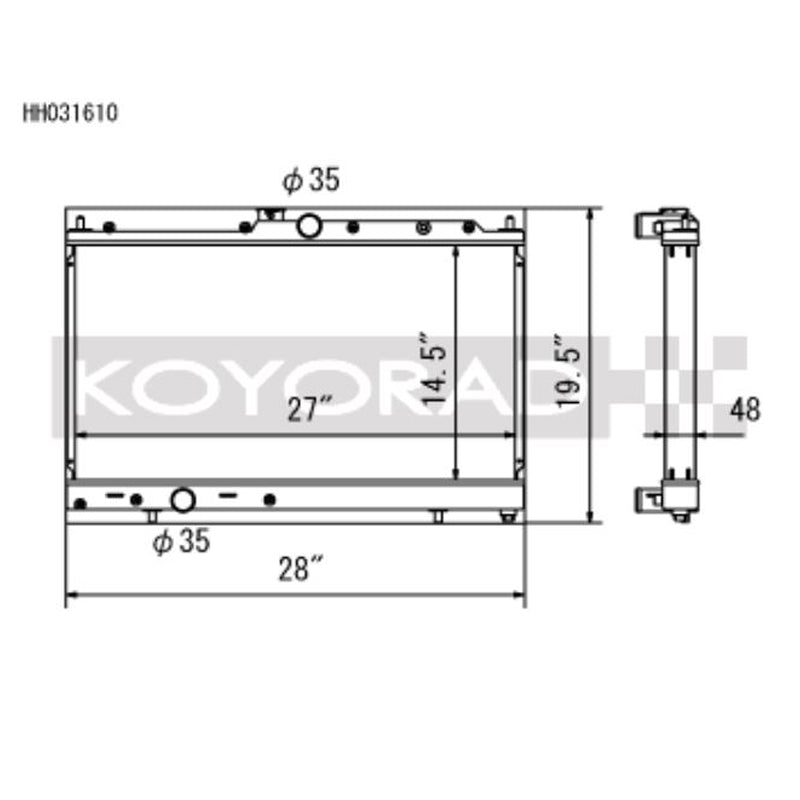 Koyo 03-07 Mitsubishi Evolution 8/9 2.0L Turbo (MT) Radiator (HH031610)