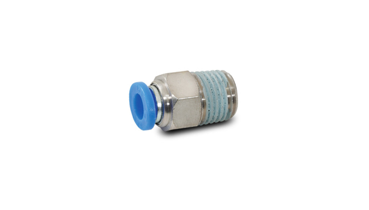 Vibrant Male Straight Pneumatic Vacuum Fitting (1/8in NPT Thread) - for 1/4in (6mm) OD tubing (2662)