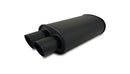 Vibrant StreetPower FLAT BLACK Oval Muffler with Dual 3in Outlets - 2.5in inlet I.D.