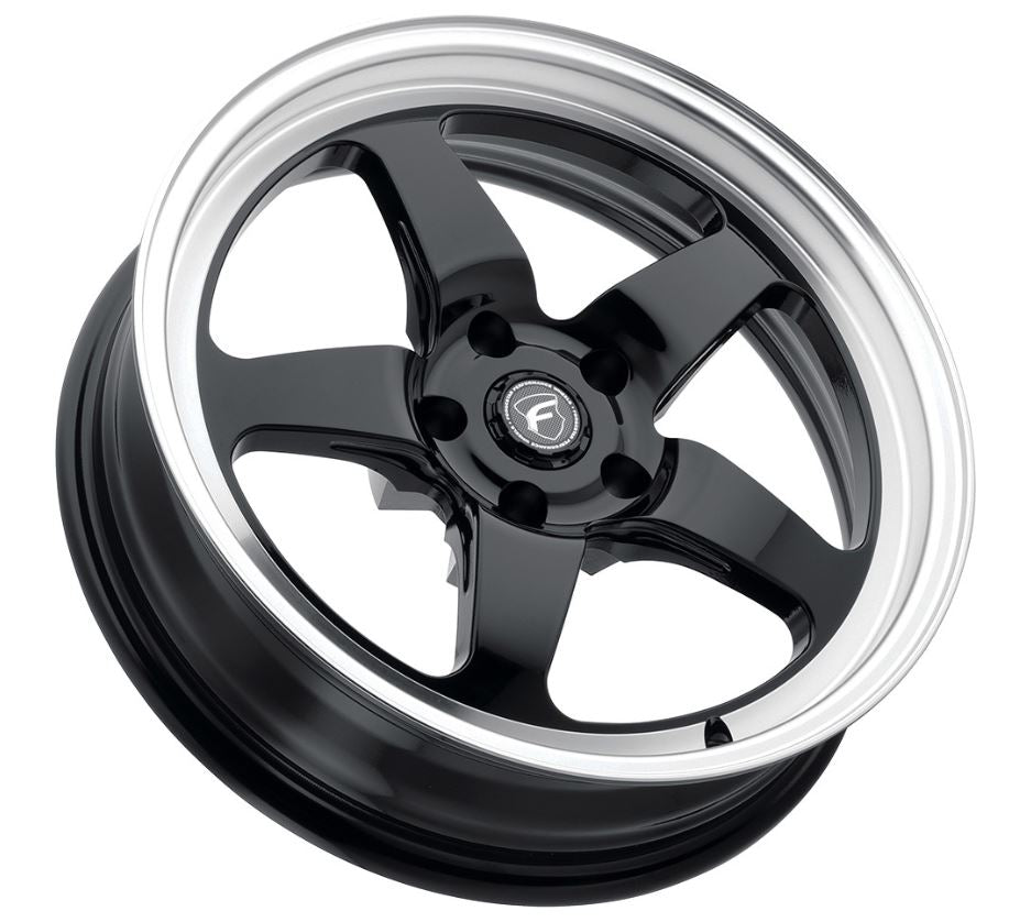 Forgestar F091 17X5.0 D5 Drag 5X114.3 ET-21 BS2.125 Negro brillante con borde de máquina 78.1 (F0917C067N21)