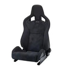 Asiento Recaro Sportster CS LH en cuero negro con. Logotipo de cuero negro/plata.