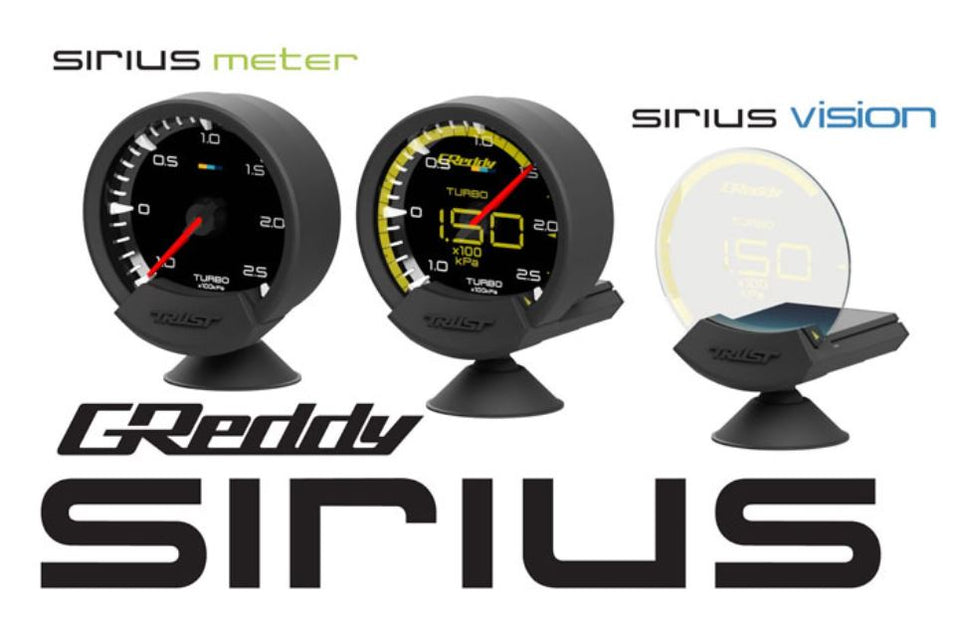 GReddy Sirius Vision Display (Turbo / Press / Temp / Voltage) 68mm Clear Thin-Film EL Display Gauge (16001720)