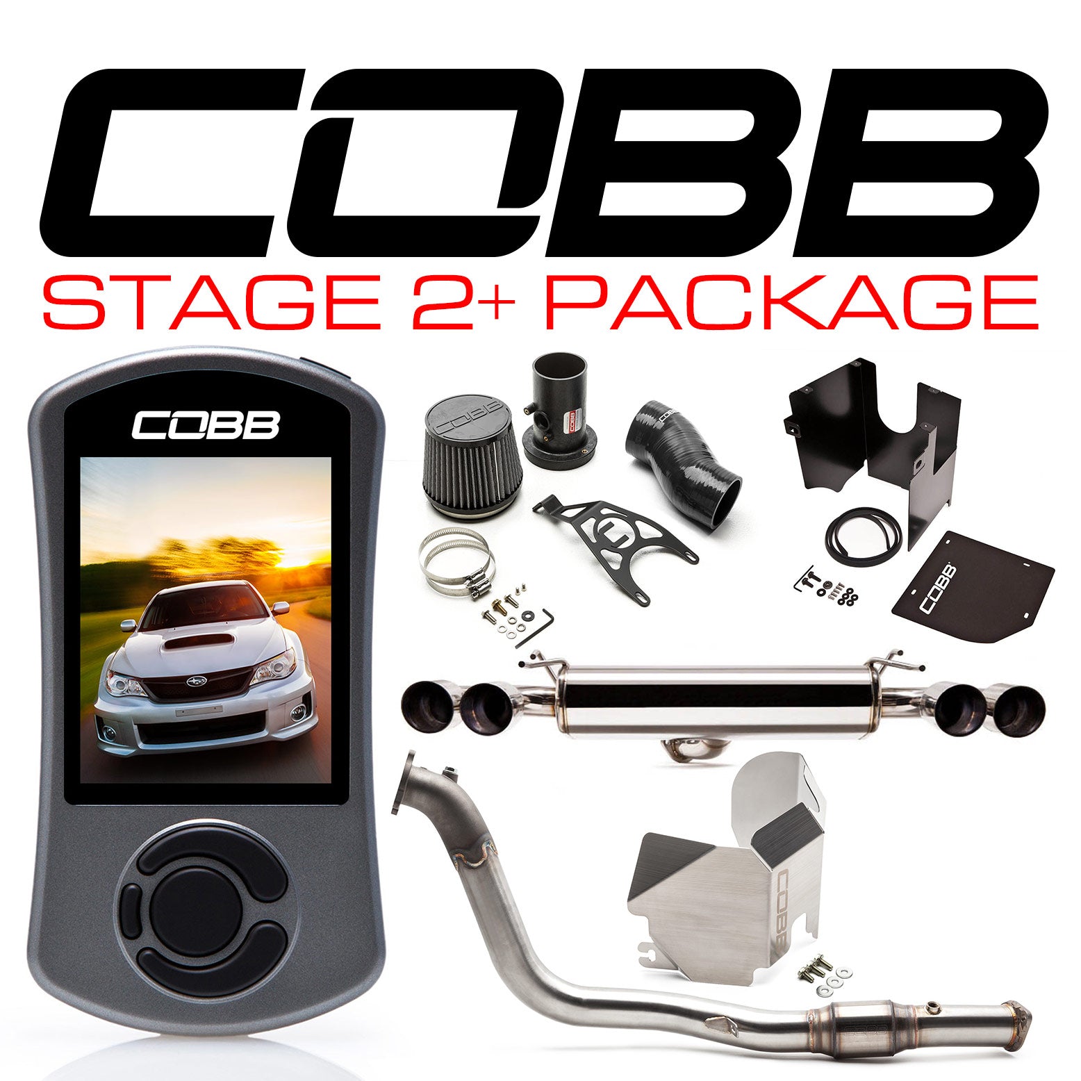 Cobb 11-14 Subaru WRX Hatch Stage 2+ Power Package - Black (615X72P-BK)