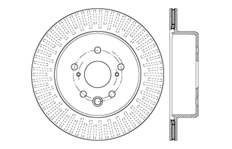 StopTech Left Rear Drilled Sport Brake Rotor for Lexus 13-15 GS350/14-15 IS350/13-15 GS350H/15 RC350