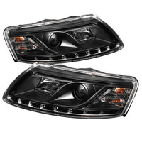 Spyder Audi A6 05-07 Projector Headlights Halogen Model Only - DRL Black PRO-YD-ADA605-DRL-BK | 5029416 Scratch & Dent