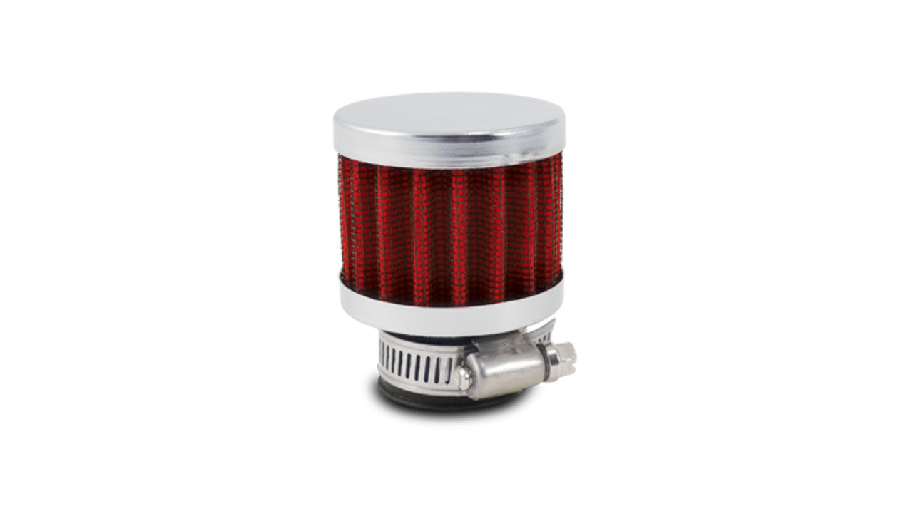 Vibrant Crankcase Breath Filter w/ Chrome Cap 2 1/8in 55mm Cone ODx2 5/8in 68mm Tallx1in 25mm in ID (2168)