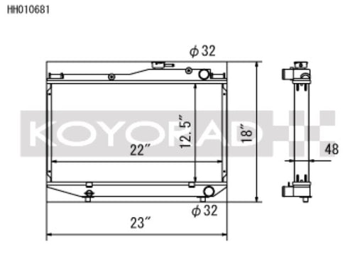 Koyo 84-87 Toyota Corolla GT-S 1.6L 4AGE AE86 Radiador (HH010681)