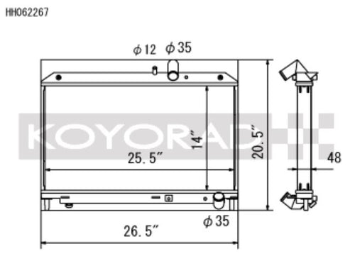 Koyo 09-11 Mazda RX-8 1.3L (MT) Radiador (HH062267)