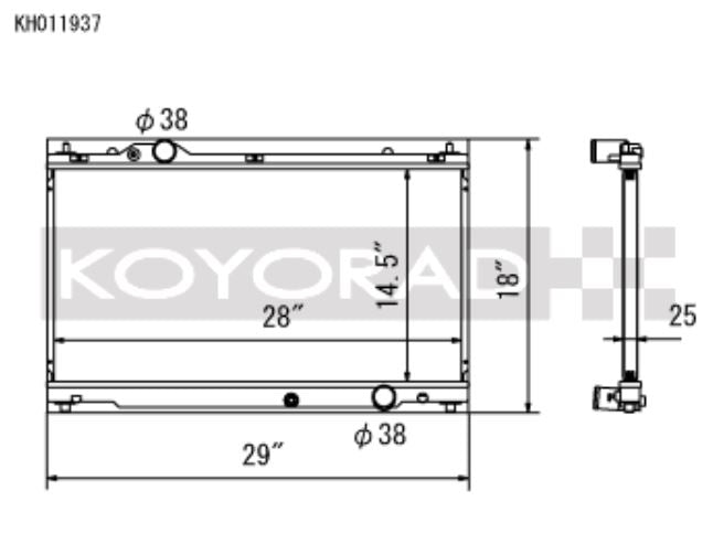 Koyo 06-13 Lexus IS250/IS350 2.5L/3.5L (6MT/AT) Radiador (KH011937)