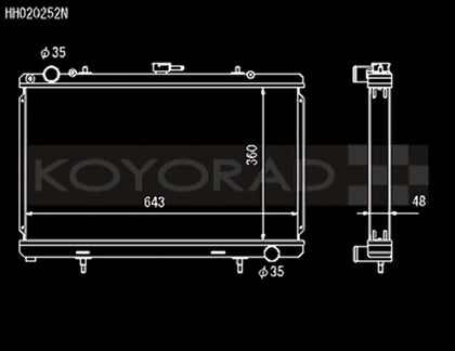 Koyo 89-94 Nissan 180SX/Silvia S13 SR20DET (MT) N-FLO (Dual Pass) Radiator (HH020252N)