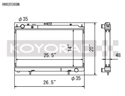 Koyo 95-02 Nissan Silvia S14/S15 2.0L Turbo Radiador (HH020369N)