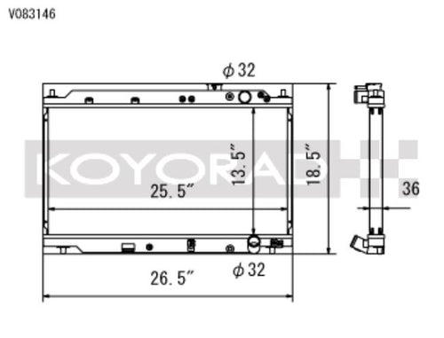 Koyo 94-01 Acura Integra (MT w/ Showa/Denso OEM) Radiator (V083146)