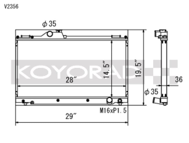 Koyo 01-05 Lexus IS300 (MT) Radiador (V2356)