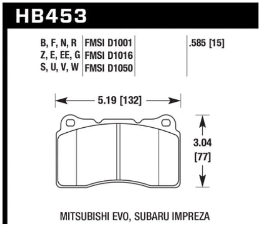 Hawk Performance Ceramic Front Brake Pads for 03-06 EVO, 04-09 STi, 09-10 Genesis Coupe, 10 Camaro SS, 08-09 Pontiac G8