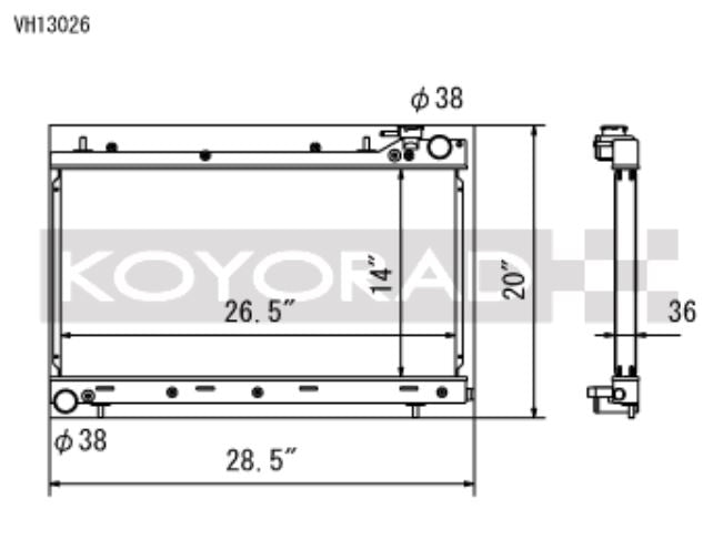 Radiador Koyo 04-08 Subaru Forester XT 2.5L Turbo (MT) (VH13026)