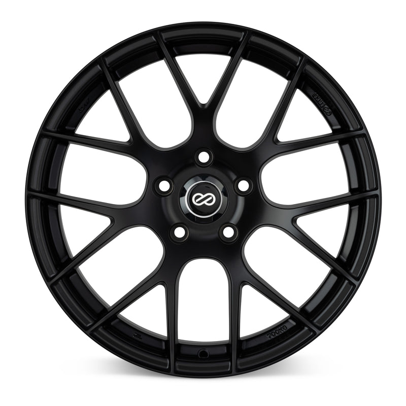 Enkei Raijin 19x8.5 50mm Offset 5x114.3 Patrón de pernos 72.6 Diámetro del cubo Rueda negra (467-985-6550BK)