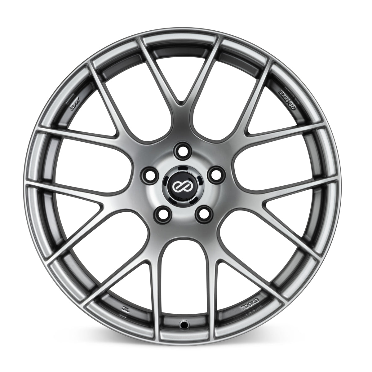 Enkei Raijin 19x8.5 38mm Offset 5x120 Bolt Pattern 72.6 Hub Bore Hyper Silver Wheel