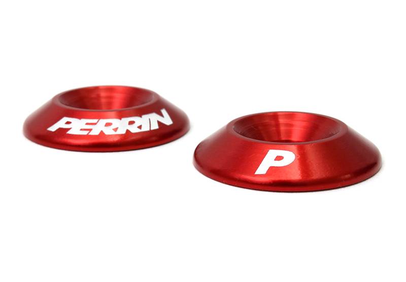 Perrin 15-16 Subaru WRX Engine Cover Lock Down - Red Washers