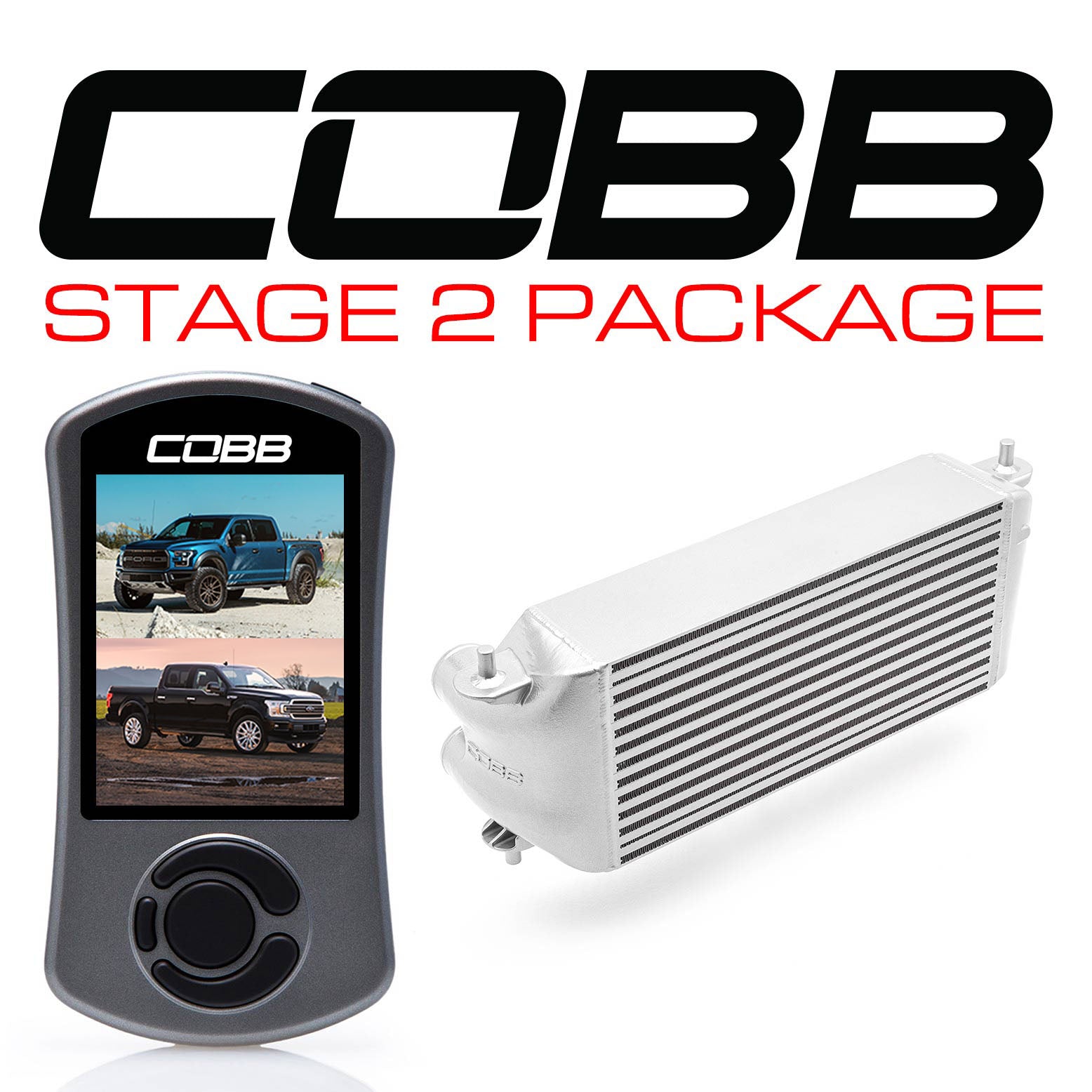 Cobb 17-20 Ford F-150 Ecoboost Raptor/Ltd. w/TCM Stage 2 Power Pkg - Silver (Factory Loc. I/C + NO INTAKE) (FOR0050S20SL-TCM-NI)