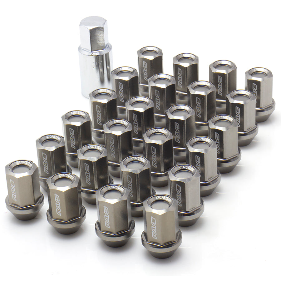 Rays Dura-Nut L37 Straight Type 6H 12x1.50 Lug Nut Set 20 Lug 4 Lock Set in Gunmetallic