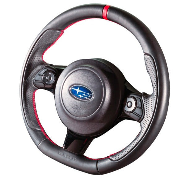 DAMD 2019+ GR86/ BRZ/ 86 D-Shape Steering Wheel Black w. Red Stitch