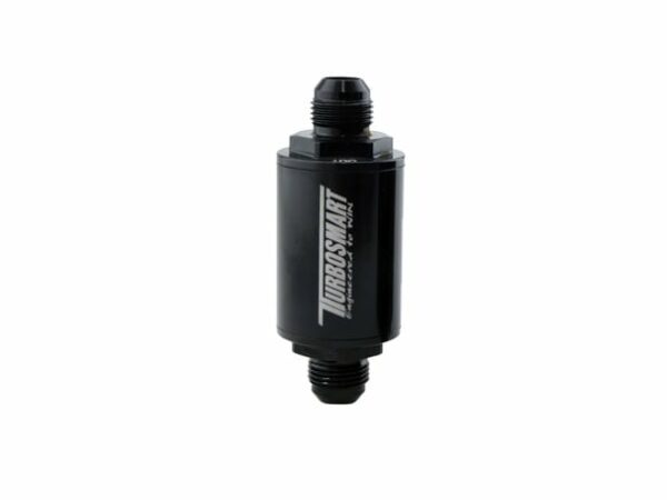 Turbosmart FPR Billet Inline Fuel Filter 1.75in OD 3.825in Length AN-10 Male Inlet - Black (TS-0402-1132)