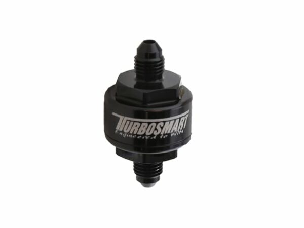 Filtro de alimentación de aceite Turbosmart Billet Turbo con entrada macho AN-3 de disco plisado de 44 micrones - Negro (TS-0804-1001)