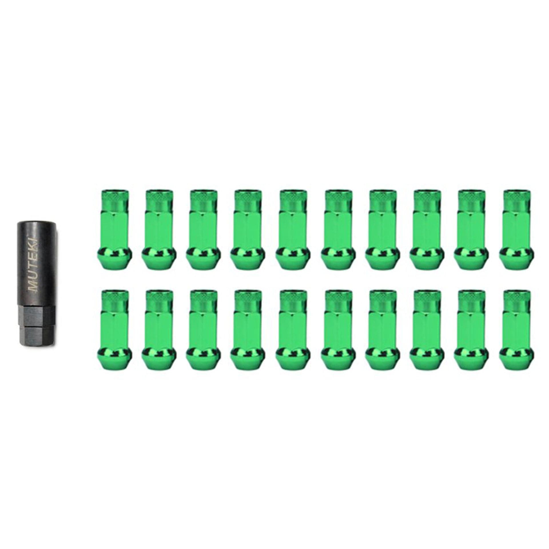 Wheel Mate Muteki SR48 Open End Lug Nuts - Green 12x1.50 48mm for 2018+ Toyota Corolla Hatchback (whm32906G)