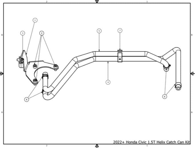 PRL Motorsports Helix Air Oil Separator Installation Kit for 2022+ Honda Civic 1.5T (PRL-AOS-INSTALL-HC11)