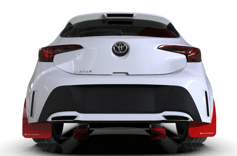 Rally Armor UR Guardabarros rojo con logotipo blanco solo para Toyota Corolla Hatchback 2019+ (ralMF67-UR-RD/WH)