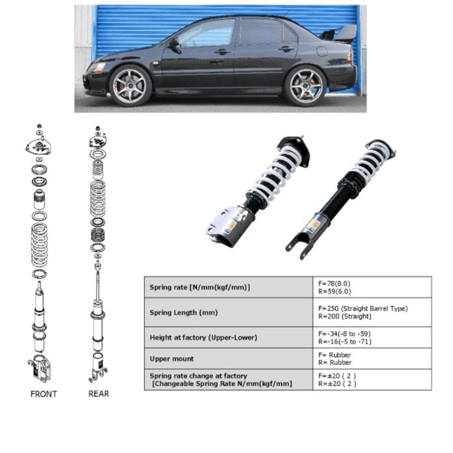 HKS HIPERMAX S CT9A Full Kit for 2003-2007 Mitsubishi Lancer Evolution 7/8/9