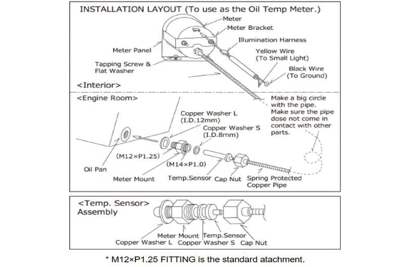 Medidor de temperatura mecánico de cara blanca HKS DB de 60 mm [estructura de descuento diferente] (hks44004-AK003)