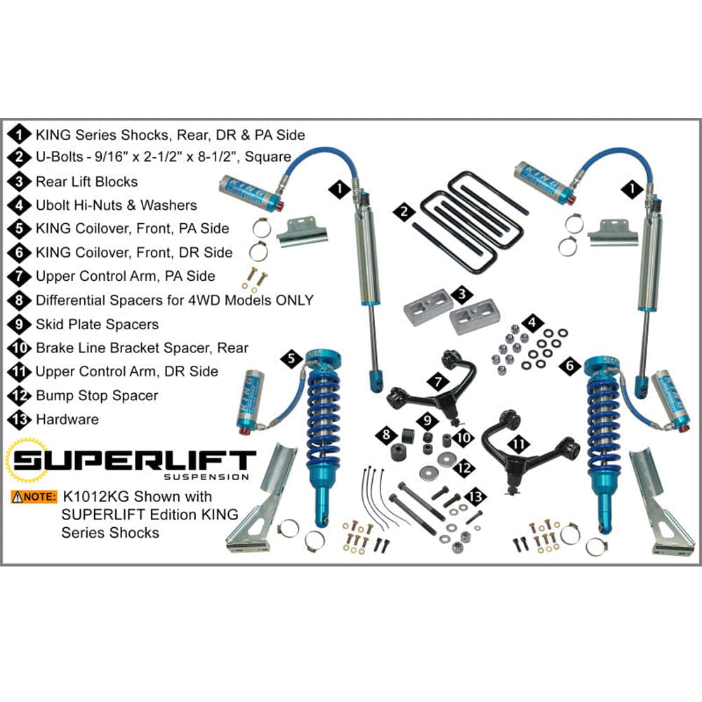 Superlift 05-20 Toyota Tacoma 4WD (Excl TRD Pro Models) - w/ King Shocks 3in Lift Kit