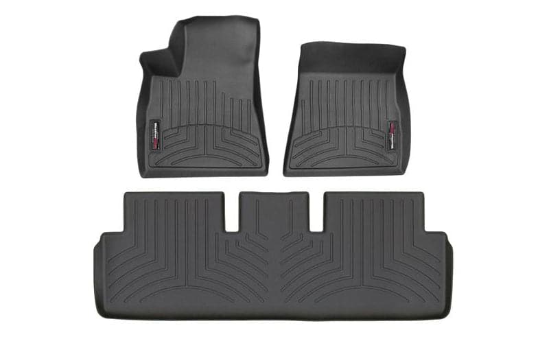 WeatherTech FloorLiner delantero y trasero negro | 2017+ Tesla Modelo 3 (441220-1-2)