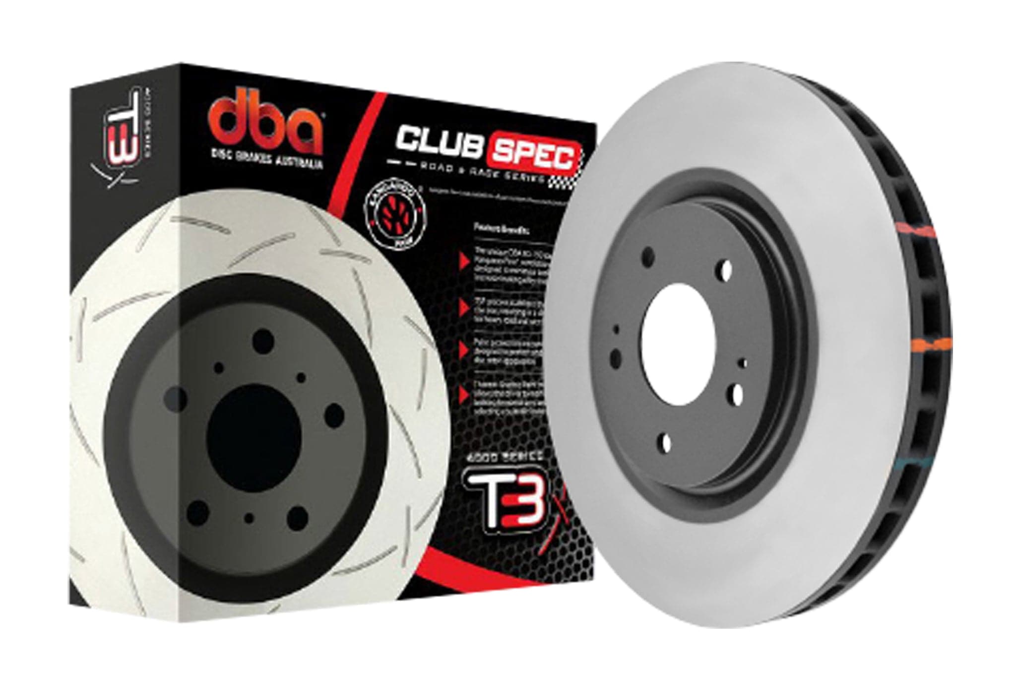 DBA 02-17 Subaru WRX STi 10 Rotor delantero ranurado serie Street con orificio para perno (dba654S-10)