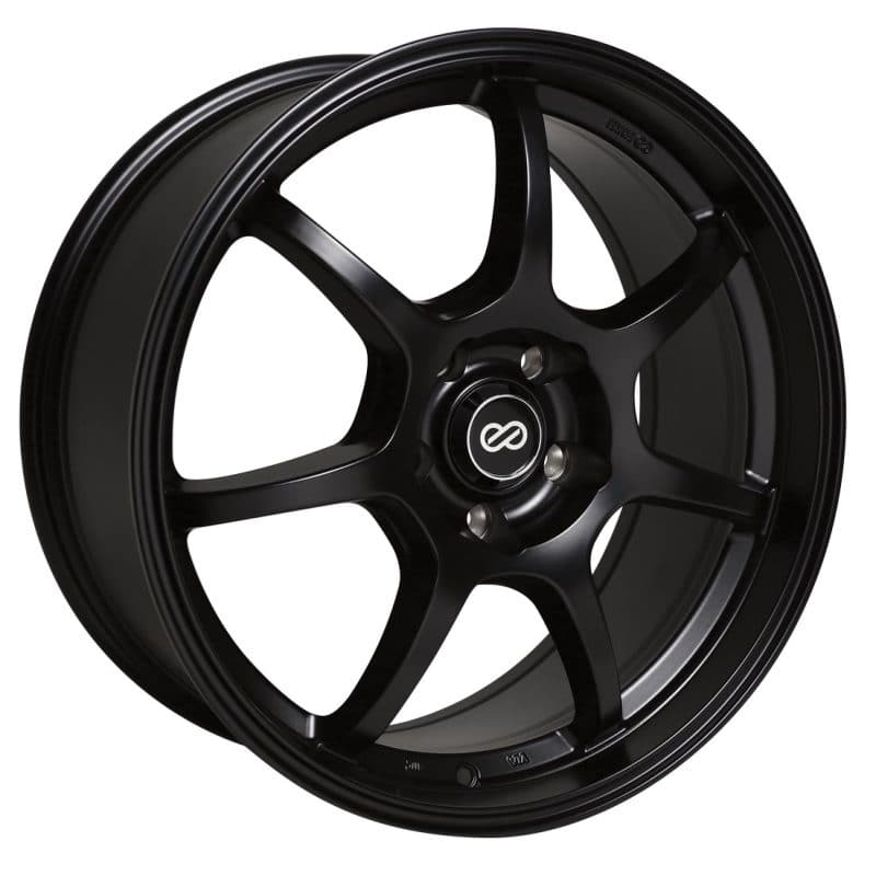 Enkei GT7 18x8 45mm Offset 5x100 Bolt Pattern 72.6mm Bore Dia Matte Black Wheel