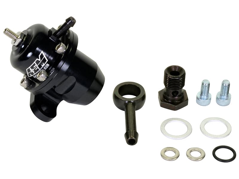 AEM 86-93 Acura / 95-98 TL / 88-91 Civic/CRX / 92-01 Prelude Negro Regulador de presión de combustible ajustable (25-303BK)