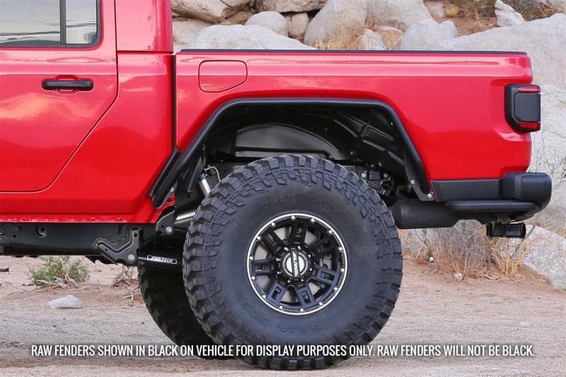 Guardabarros traseros de tubo de acero Fabtech (RAW) - Jeep Gladiator 4WD 2020