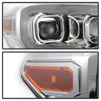 xTune Toyota Tacoma 16-18 DRL Faros delanteros con barra de luz - Cromo PRO-JH-TTA16-LBDRL-C