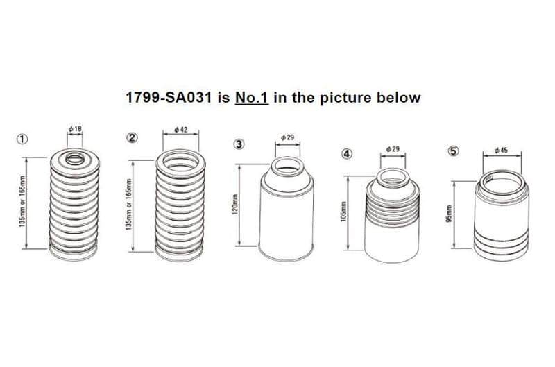 HKS Dust Booth Set Black 165mm 18mm (1799-SA031)