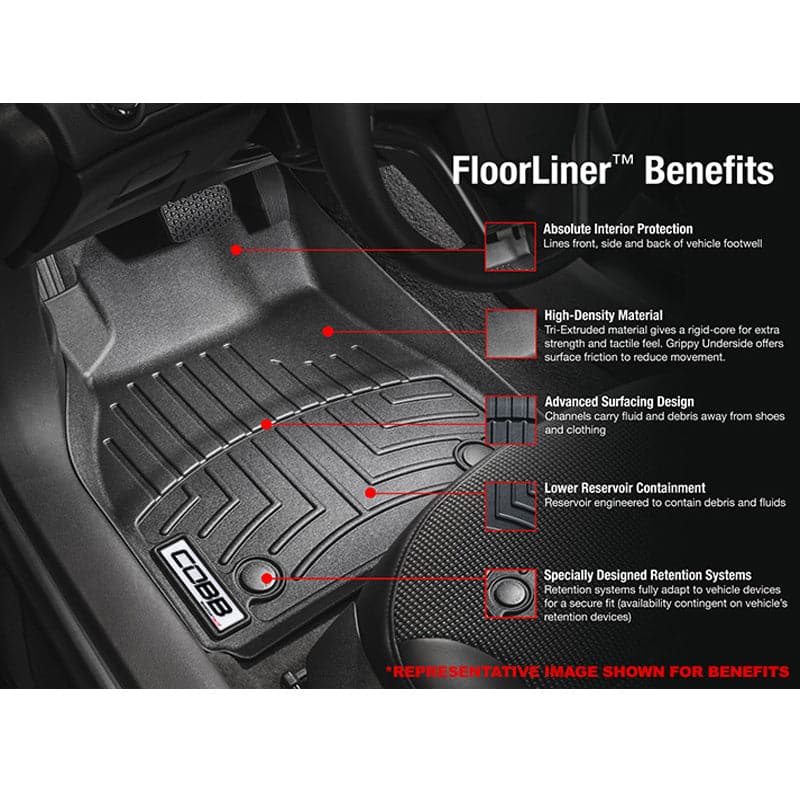 COBB 14-17 Subaru FXT Front FloorLiner by WeatherTech - Black